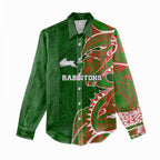 South Sydney Rabbitohs Women Casual Shirt Polynesian Tribal Tattoo Pacific Sport Art