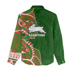 South Sydney Rabbitohs Women Casual Shirt Polynesian Tribal Tattoo Pacific Sport Art