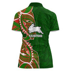 South Sydney Rabbitohs Women Polo Shirt Polynesian Tribal Tattoo Pacific Sport Art