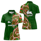 South Sydney Rabbitohs Women Polo Shirt Polynesian Tribal Tattoo Pacific Sport Art