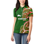 South Sydney Rabbitohs Women Polo Shirt Polynesian Tribal Tattoo Pacific Sport Art