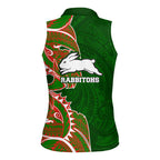 South Sydney Rabbitohs Women Sleeveless Polo Shirt Polynesian Tribal Tattoo Pacific Sport Art