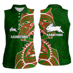 South Sydney Rabbitohs Women Sleeveless Polo Shirt Polynesian Tribal Tattoo Pacific Sport Art
