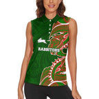 South Sydney Rabbitohs Women Sleeveless Polo Shirt Polynesian Tribal Tattoo Pacific Sport Art