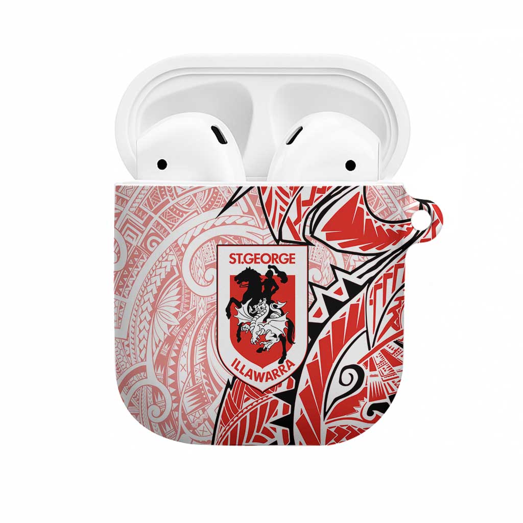 St George Illawarra Dragons AirPods Case Polynesian Tribal Tattoo Pacific Sport Art