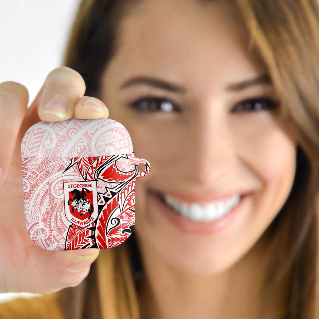 St George Illawarra Dragons AirPods Case Polynesian Tribal Tattoo Pacific Sport Art