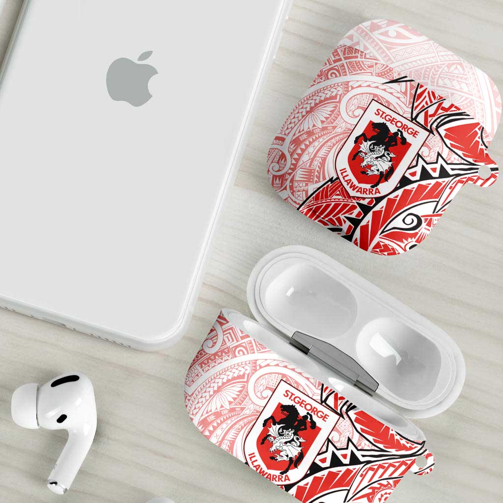 St George Illawarra Dragons AirPods Case Polynesian Tribal Tattoo Pacific Sport Art
