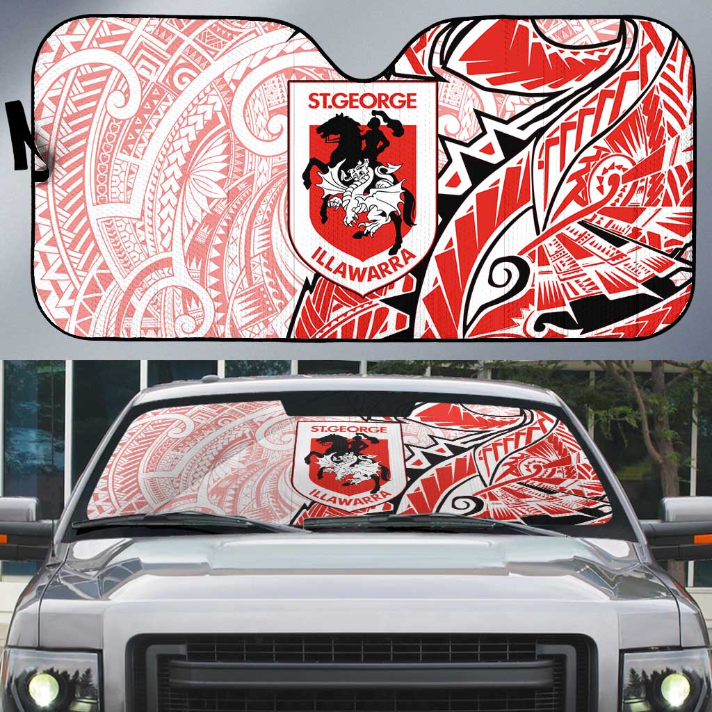 St George Illawarra Dragons Auto Sun Shade Polynesian Tribal Tattoo Pacific Sport Art