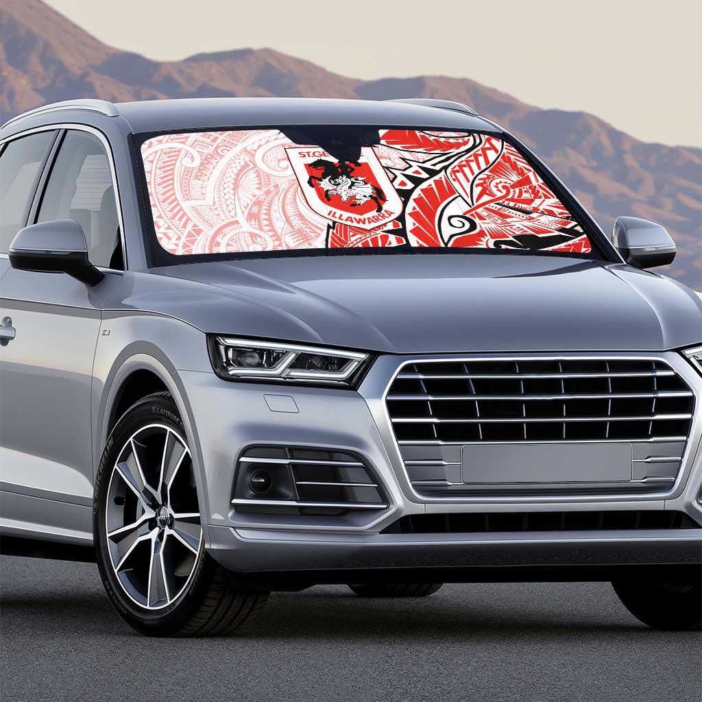 St George Illawarra Dragons Auto Sun Shade Polynesian Tribal Tattoo Pacific Sport Art