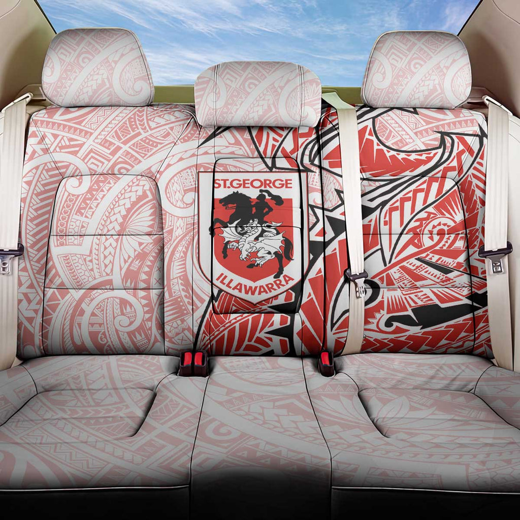 St George Illawarra Dragons Back Car Seat Cover Polynesian Tribal Tattoo Pacific Sport Art