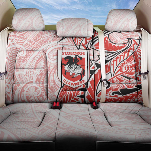 St George Illawarra Dragons Back Car Seat Cover Polynesian Tribal Tattoo Pacific Sport Art