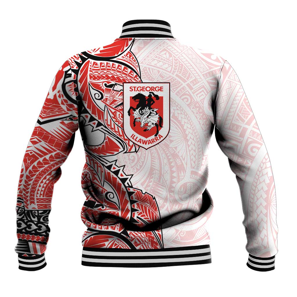 St George Illawarra Dragons Baseball Jacket Polynesian Tribal Tattoo Pacific Sport Art