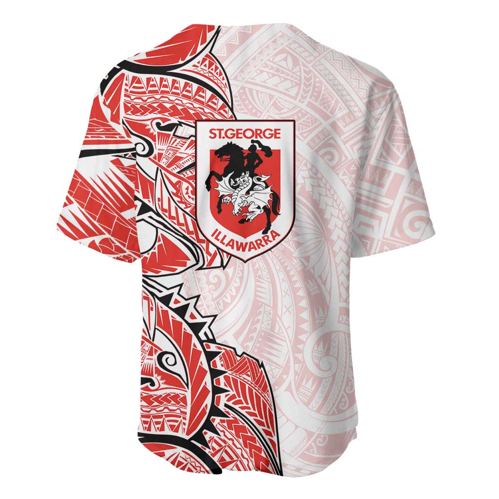 St George Illawarra Dragons Baseball Jersey Polynesian Tribal Tattoo Pacific Sport Art