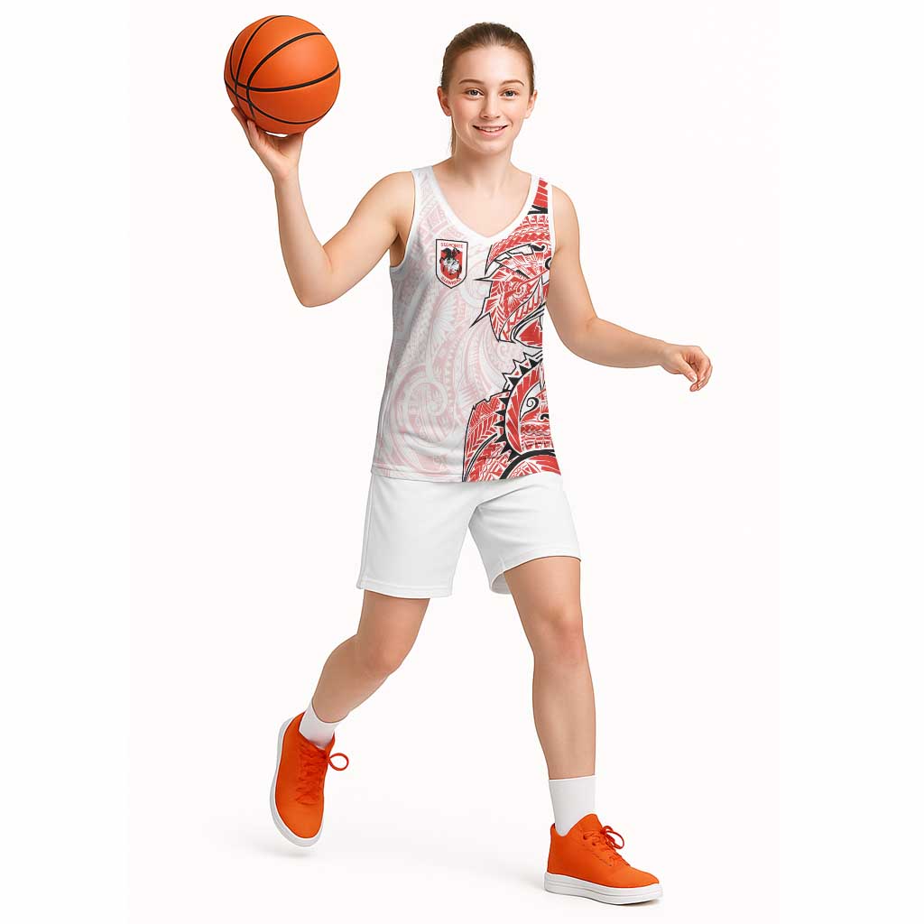 St George Illawarra Dragons Basketball Jersey Polynesian Tribal Tattoo Pacific Sport Art