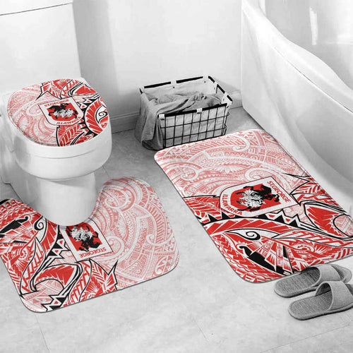 St George Illawarra Dragons Bathroom Set Polynesian Tribal Tattoo Pacific Sport Art