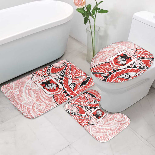 St George Illawarra Dragons Bathroom Set Polynesian Tribal Tattoo Pacific Sport Art