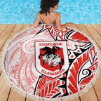 St George Illawarra Dragons Beach Blanket Polynesian Tribal Tattoo Pacific Sport Art