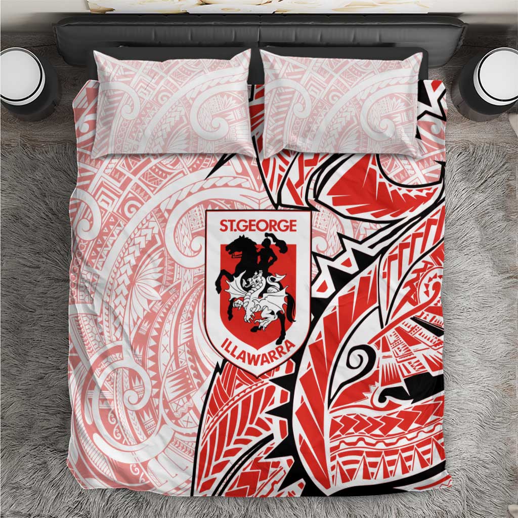 St George Illawarra Dragons Bedding Set Polynesian Tribal Tattoo Pacific Sport Art