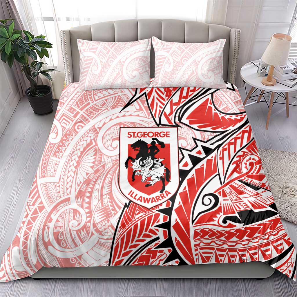 St George Illawarra Dragons Bedding Set Polynesian Tribal Tattoo Pacific Sport Art