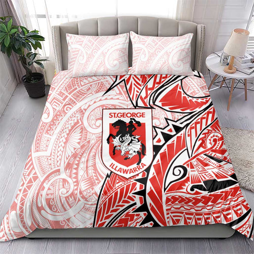 St George Illawarra Dragons Bedding Set Polynesian Tribal Tattoo Pacific Sport Art