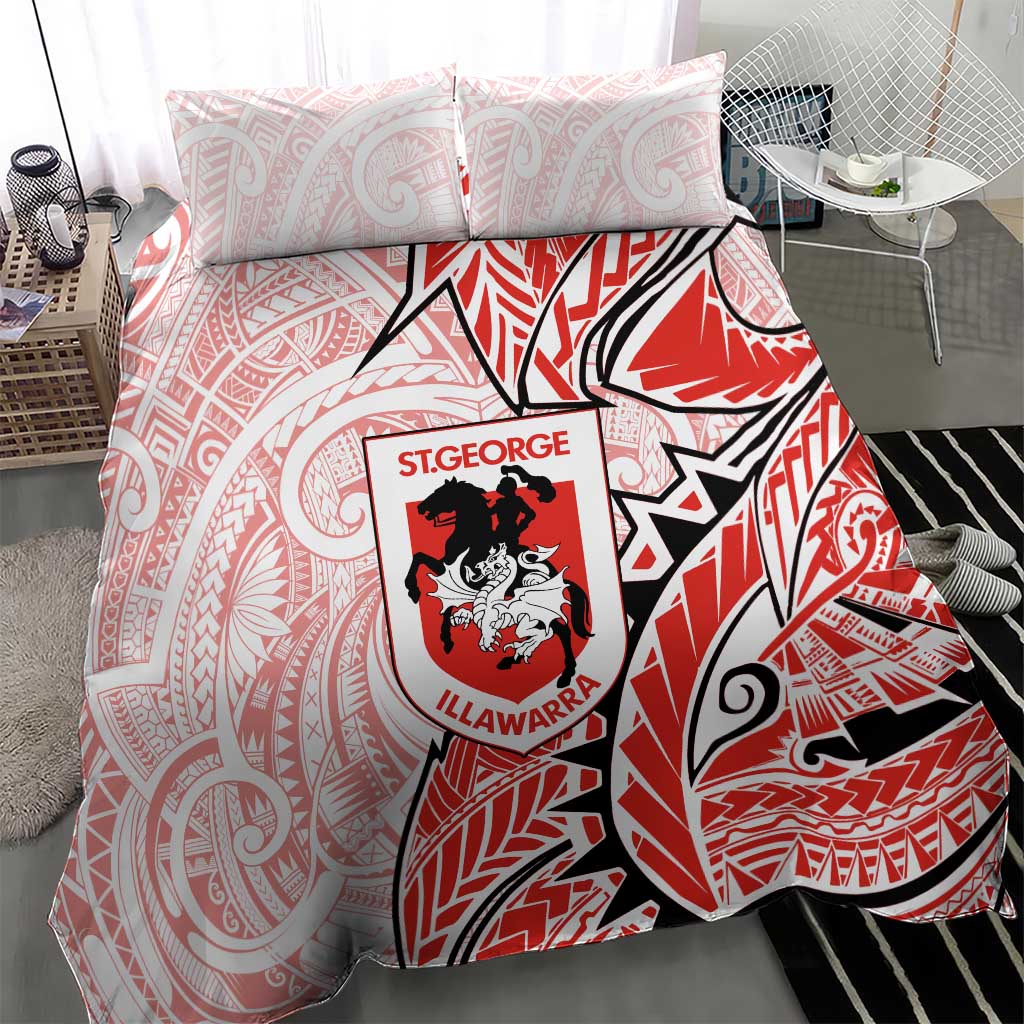 St George Illawarra Dragons Bedding Set Polynesian Tribal Tattoo Pacific Sport Art