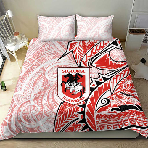 St George Illawarra Dragons Bedding Set Polynesian Tribal Tattoo Pacific Sport Art