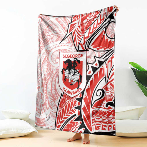 St George Illawarra Dragons Blanket Polynesian Tribal Tattoo Pacific Sport Art