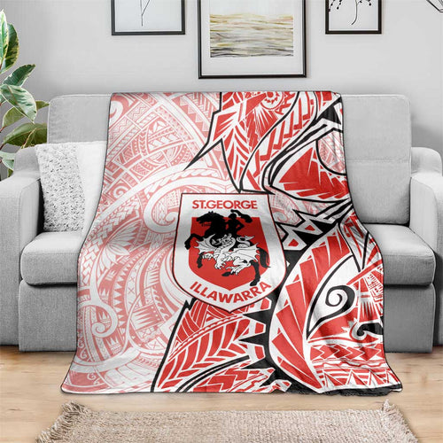 St George Illawarra Dragons Blanket Polynesian Tribal Tattoo Pacific Sport Art