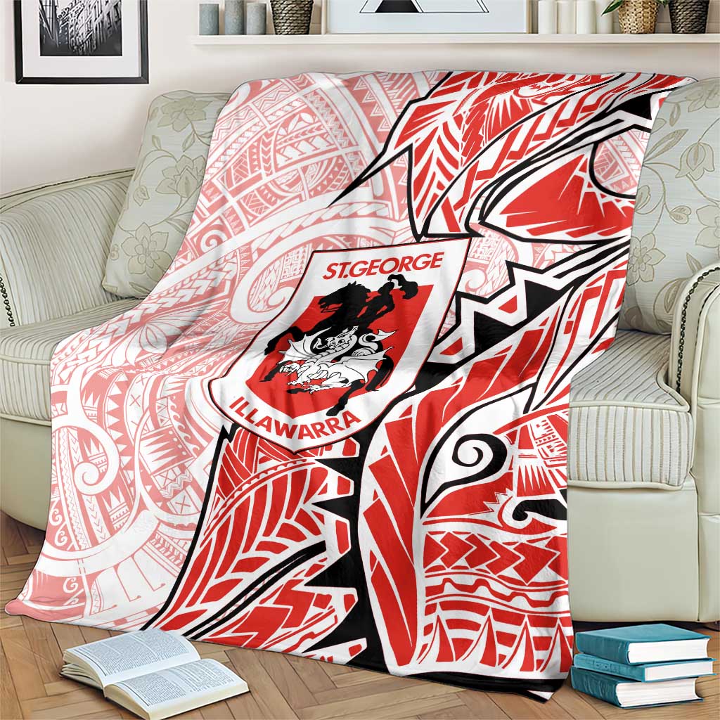 St George Illawarra Dragons Blanket Polynesian Tribal Tattoo Pacific Sport Art