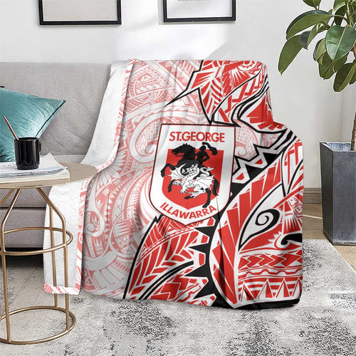 St George Illawarra Dragons Blanket Polynesian Tribal Tattoo Pacific Sport Art