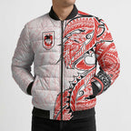 St George Illawarra Dragons Bomber Puffer Jacket Polynesian Tribal Tattoo Pacific Sport Art