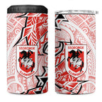 St George Illawarra Dragons 4 in 1 Can Cooler Tumbler Polynesian Tribal Tattoo Pacific Sport Art