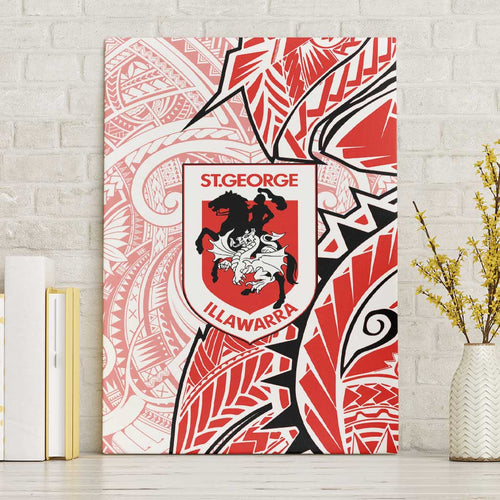 St George Illawarra Dragons Canvas Wall Art Polynesian Tribal Tattoo Pacific Sport Art