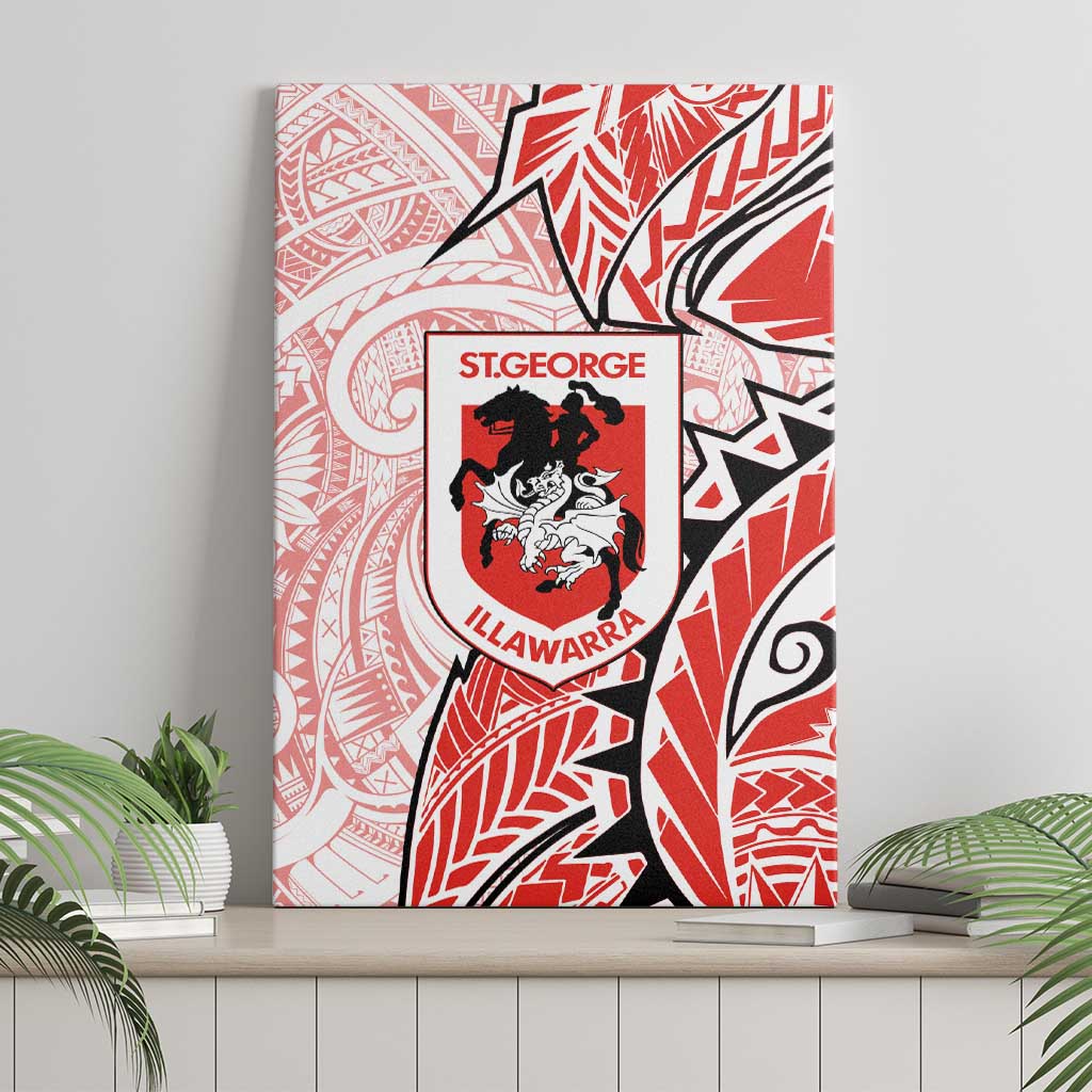 St George Illawarra Dragons Canvas Wall Art Polynesian Tribal Tattoo Pacific Sport Art