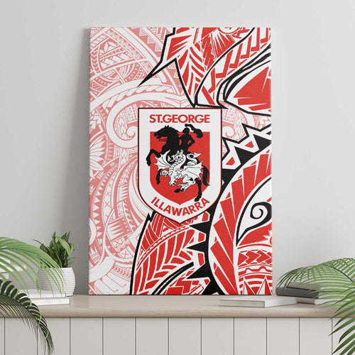 St George Illawarra Dragons Canvas Wall Art Polynesian Tribal Tattoo Pacific Sport Art