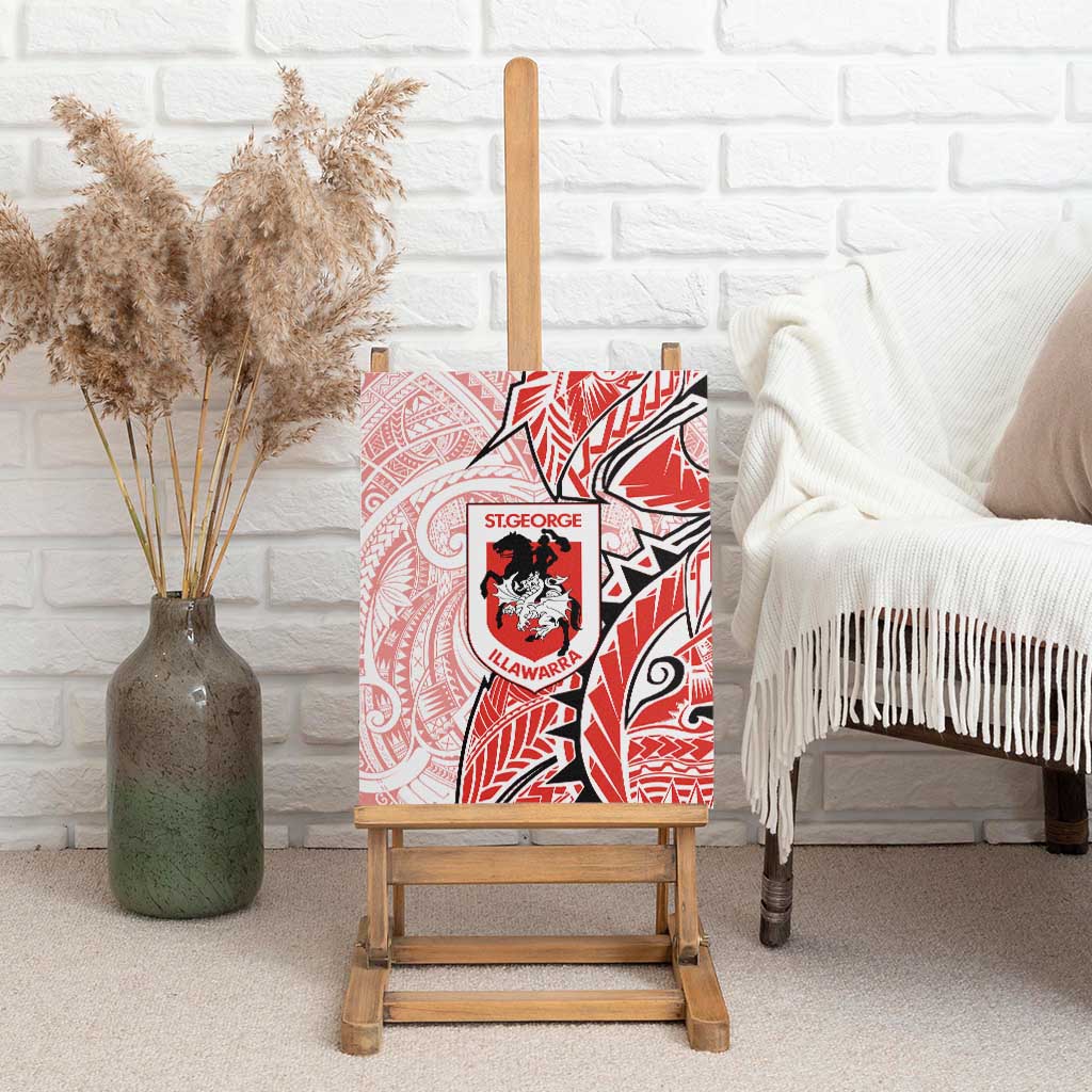 St George Illawarra Dragons Canvas Wall Art Polynesian Tribal Tattoo Pacific Sport Art