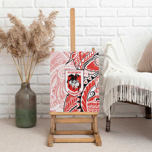 St George Illawarra Dragons Canvas Wall Art Polynesian Tribal Tattoo Pacific Sport Art
