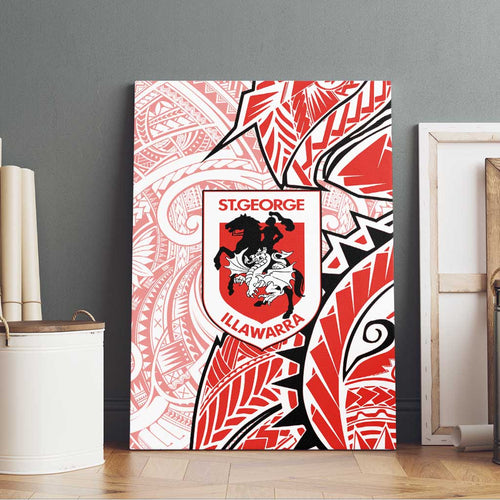 St George Illawarra Dragons Canvas Wall Art Polynesian Tribal Tattoo Pacific Sport Art
