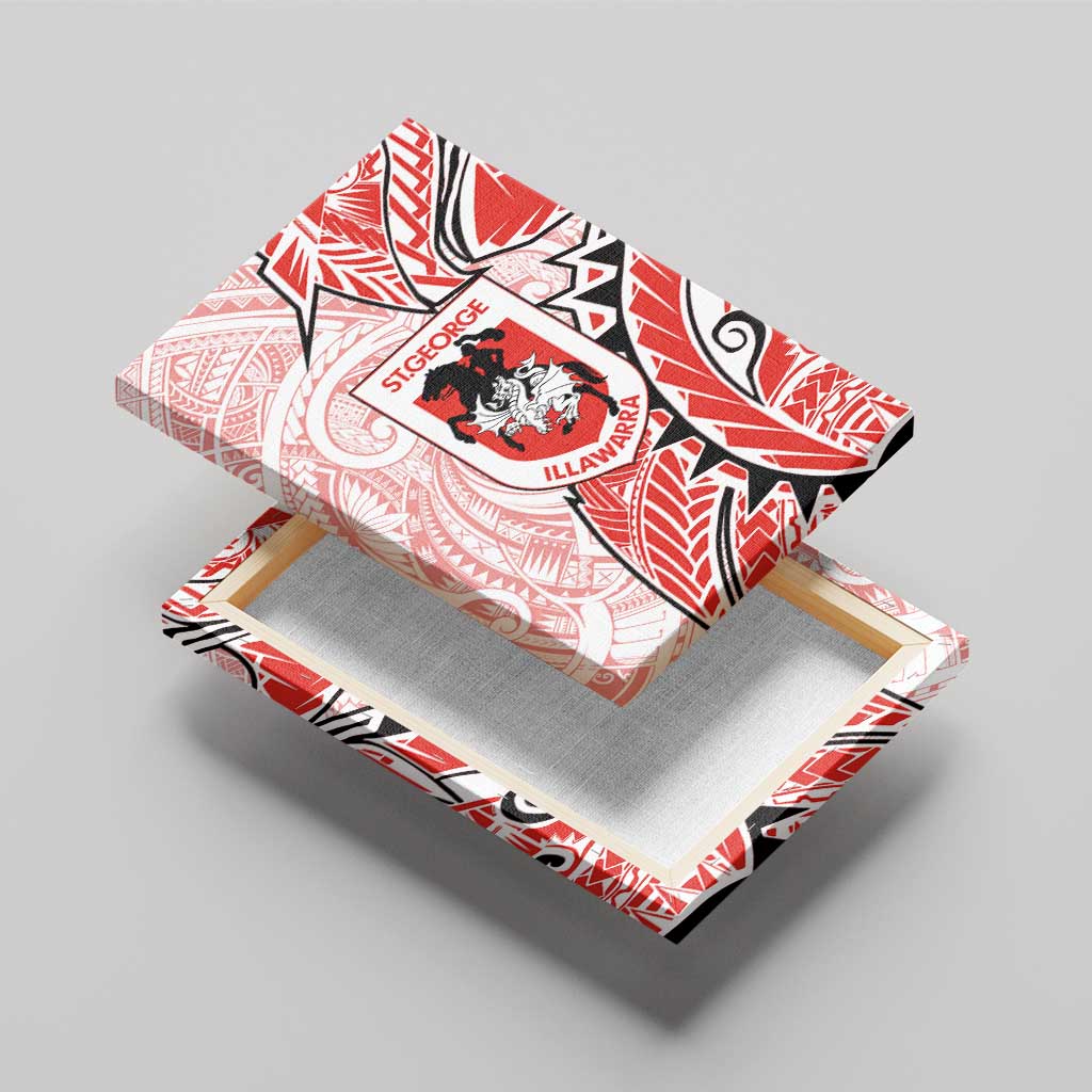 St George Illawarra Dragons Canvas Wall Art Polynesian Tribal Tattoo Pacific Sport Art