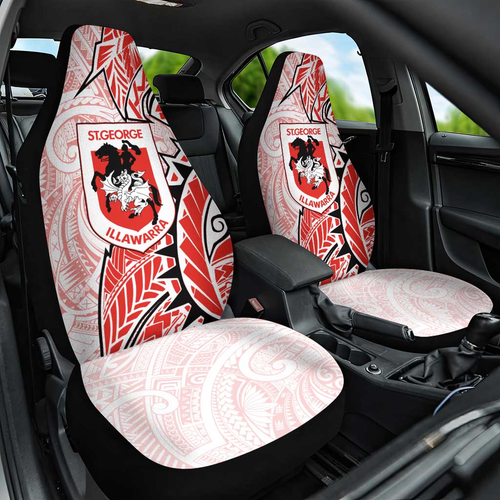 St George Illawarra Dragons Car Seat Cover Polynesian Tribal Tattoo Pacific Sport Art