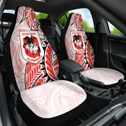St George Illawarra Dragons Car Seat Cover Polynesian Tribal Tattoo Pacific Sport Art