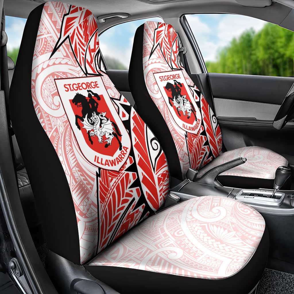 St George Illawarra Dragons Car Seat Cover Polynesian Tribal Tattoo Pacific Sport Art