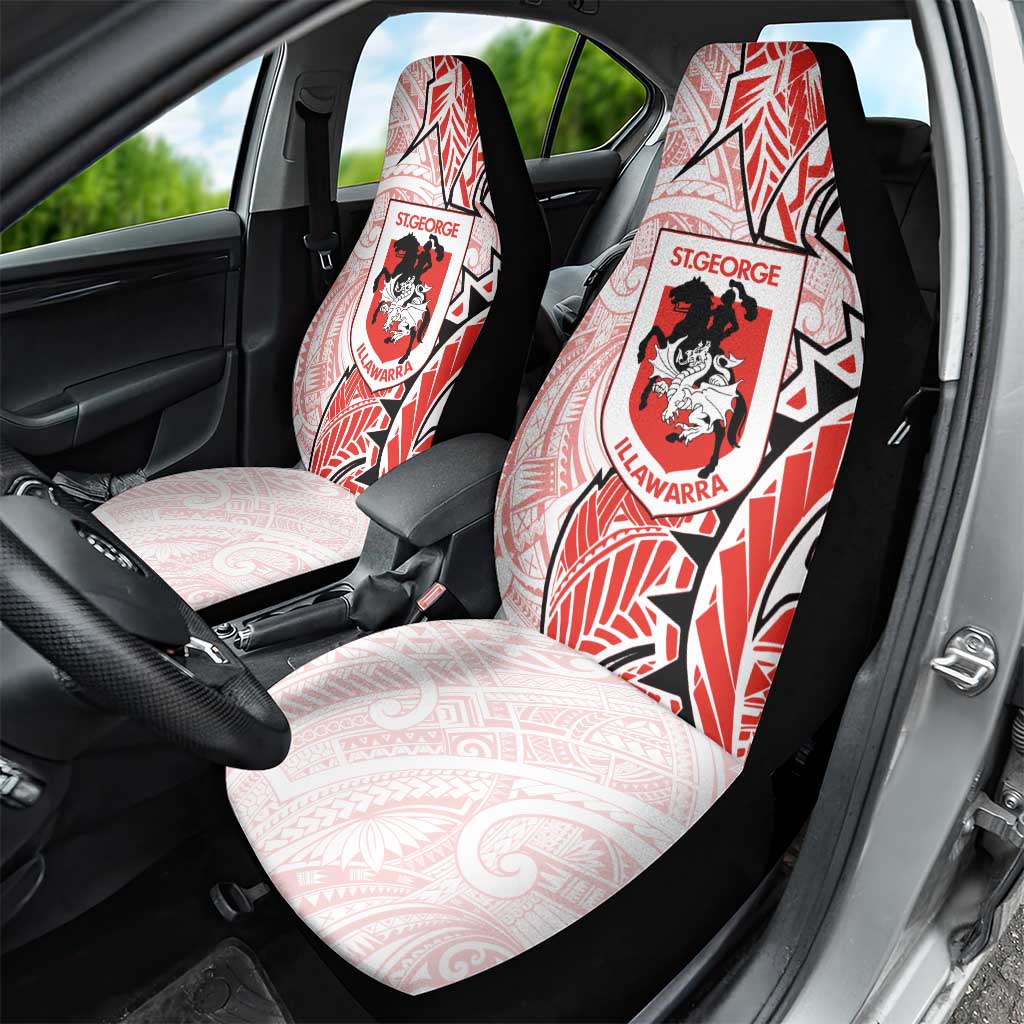St George Illawarra Dragons Car Seat Cover Polynesian Tribal Tattoo Pacific Sport Art