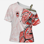 St George Illawarra Dragons Cross Shoulder Shirt Polynesian Tribal Tattoo Pacific Sport Art
