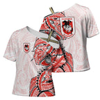 St George Illawarra Dragons Cross Shoulder Shirt Polynesian Tribal Tattoo Pacific Sport Art