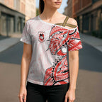 St George Illawarra Dragons Cross Shoulder Shirt Polynesian Tribal Tattoo Pacific Sport Art