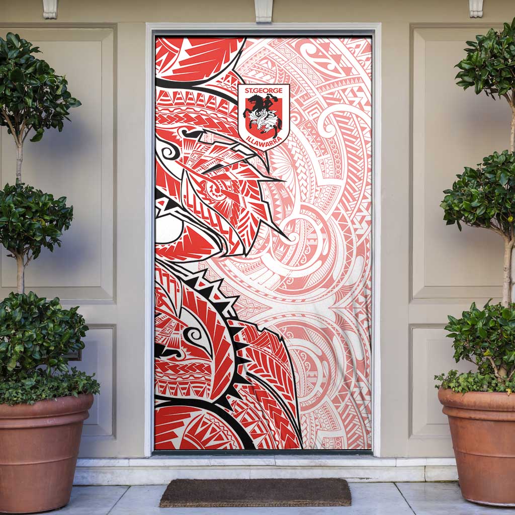 St George Illawarra Dragons Door Cover Polynesian Tribal Tattoo Pacific Sport Art