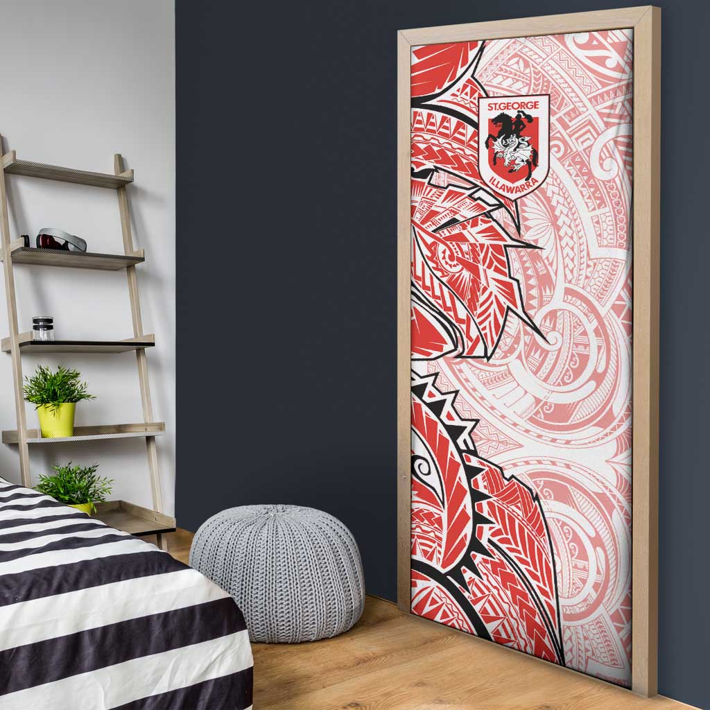 St George Illawarra Dragons Door Cover Polynesian Tribal Tattoo Pacific Sport Art