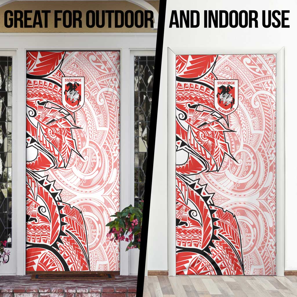St George Illawarra Dragons Door Cover Polynesian Tribal Tattoo Pacific Sport Art