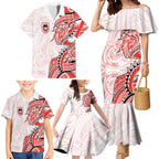 St George Illawarra Dragons Family Matching Mermaid Dress and Hawaiian Shirt Polynesian Tribal Tattoo Pacific Sport Art